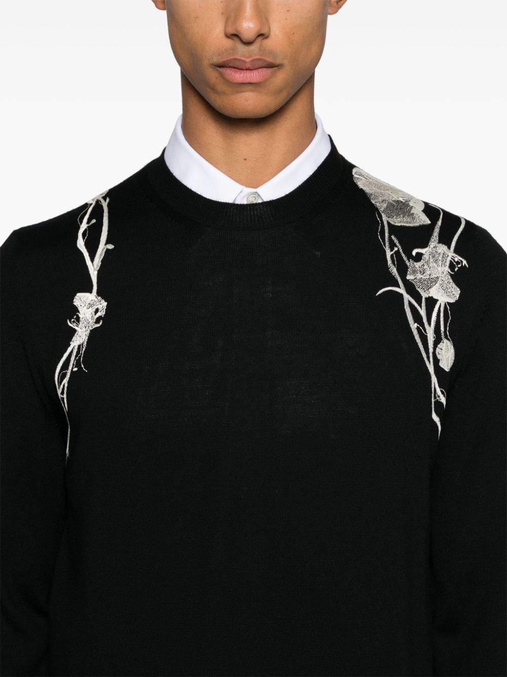 Alexander McQueen pressed flower harness sweater Men