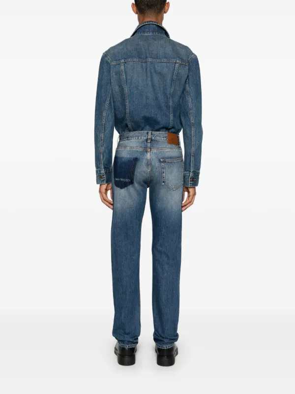 Alexander McQueen logo-print Jeans | Blue | FARFETCH