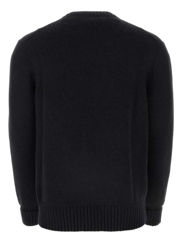 【送料&関税込】Alexander McQueen Black Wool Knitwear Alexander McQueen intarsia-knit Logo Sweater | Black | FARFETCH