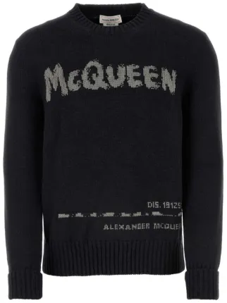 Alexander McQueen インターシャニット セーター | ブラック | FARFETCH JP