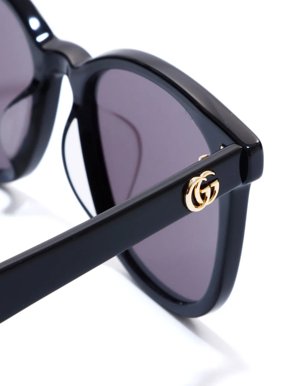 Gucci Pre Owned Double G round frame Sunglasses Black FARFETCH AE