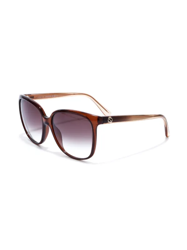 Gucci deals Oversized Frame Gradient Sunglasses in Brown