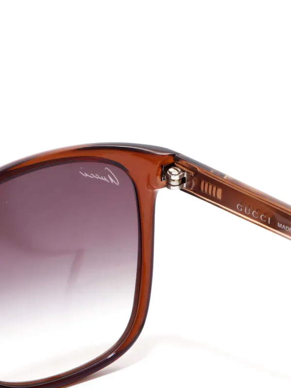 Factory Gucci Oversized Frame Gradient Sunglasses in Brown