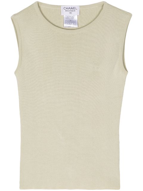 Cheap HOT SALE CHANEL 1998 CC-embroidered tank top Women