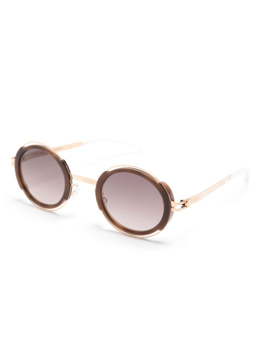 Shop Mykita Pearl Round-frame Sunglasses In Brown