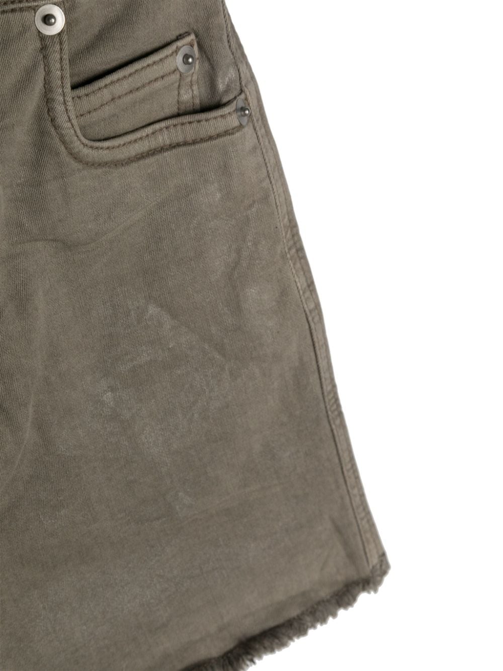 Shop Rick Owens Denim Mini Skirt In Grey