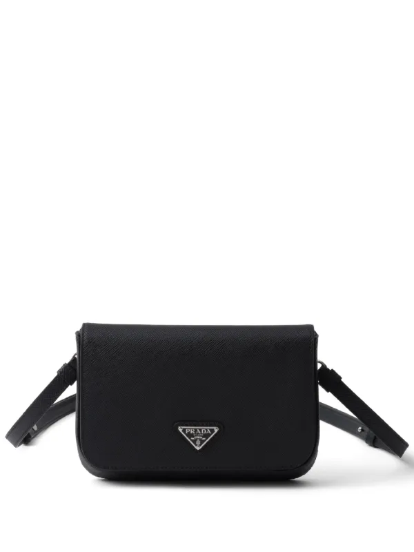 Prada Saffiano Leather Shoulder Bag Black FARFETCH CA