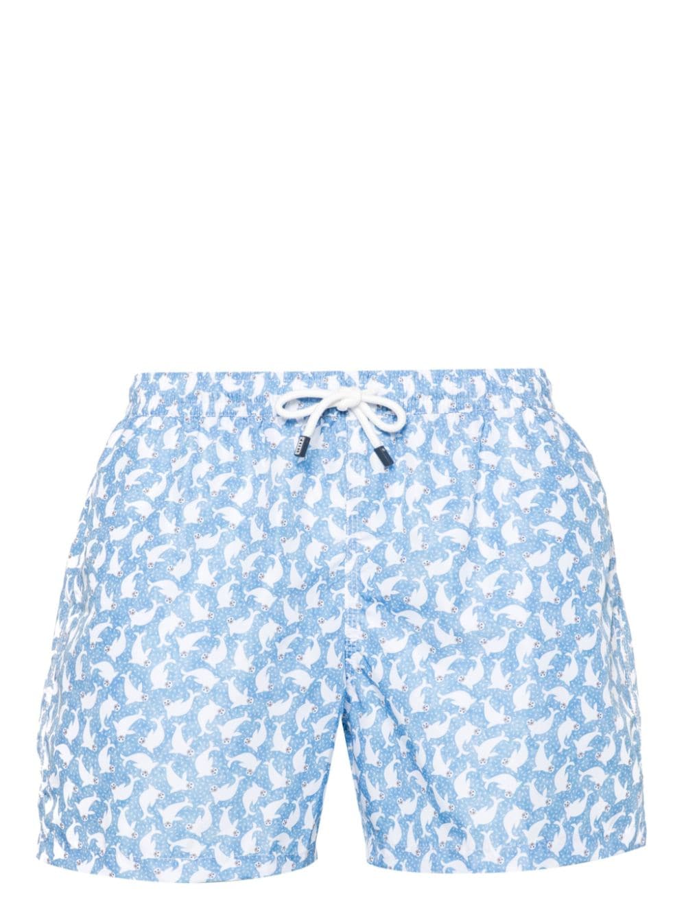 Fedeli Madeira foca-pattern swim shorts - Blu