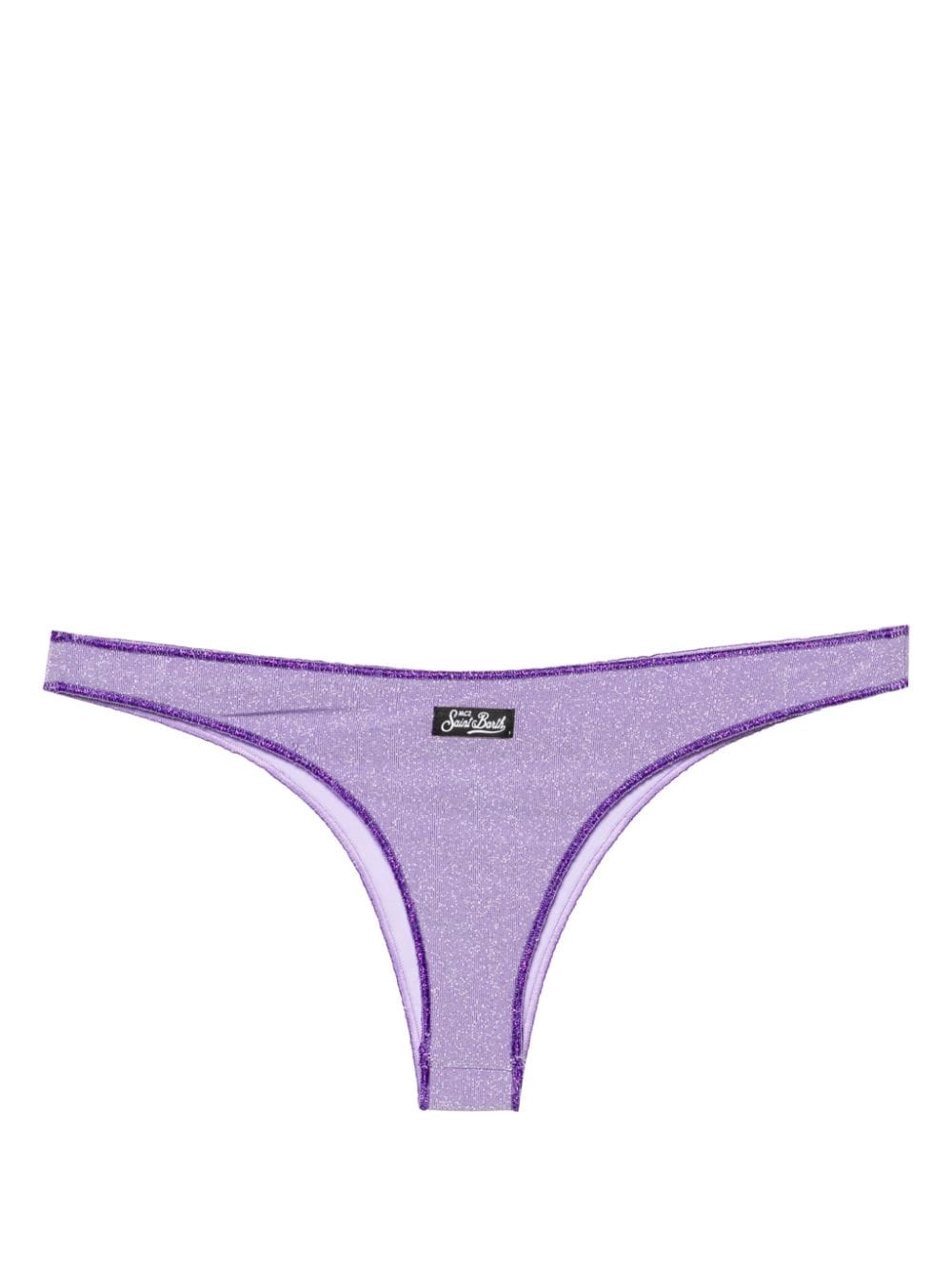 Shop Mc2 Saint Barth Naomi Lurex Bikini Bottoms In Purple