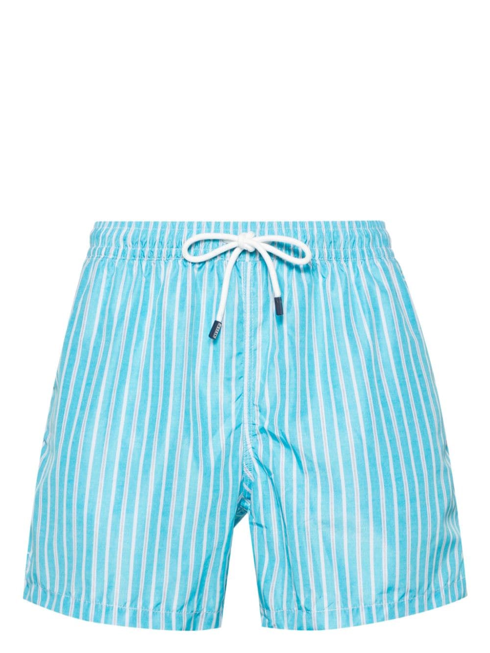 Fedeli Madeira Striped Swim Shorts In Blue