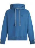 ETRO Pegaso-embroidered drawstring hoodie - Blue