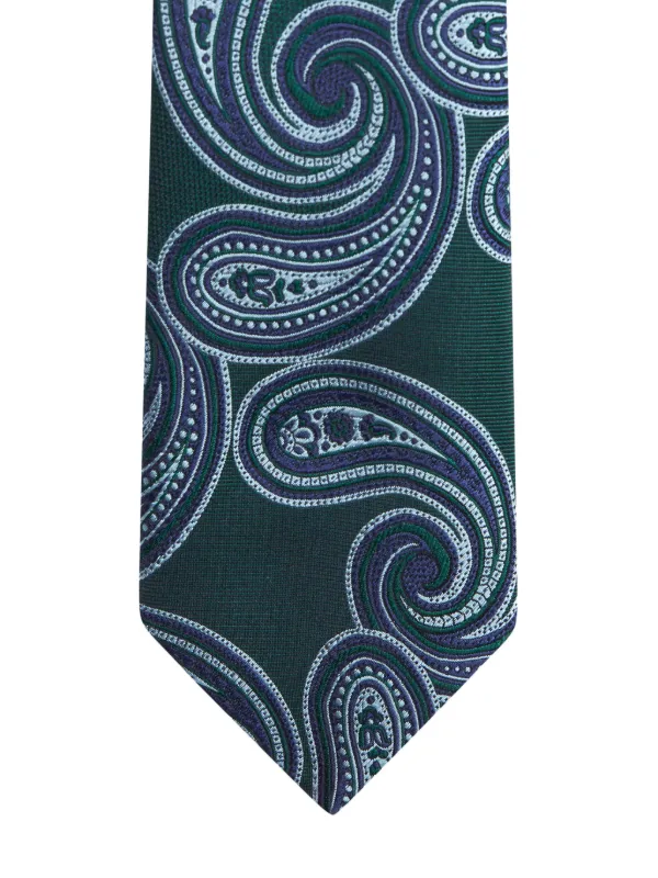 ETRO ペイズリー柄シルクネクタイ グリーン系高級ネクタイ ETRO ペイズリー シルクネクタイ | グリーン | FARFETCH JP