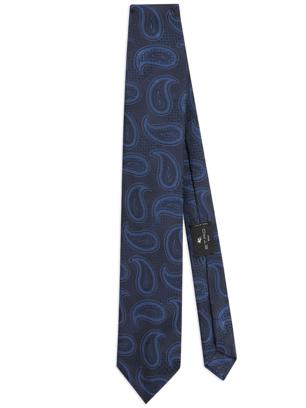 ETRO Zijden stropdas met paisley jacquard Blauw