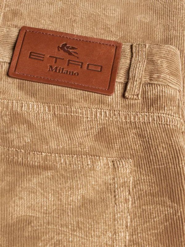 【時を超えた優雅さ】ETRO ペイズリー スリムフィット パンツ ETRO ペイズリー スリムパンツ | ブルー | FARFETCH JP