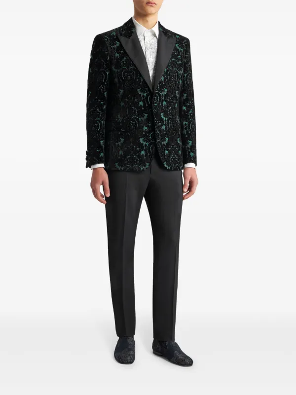 ETRO ブロケード ベルベット ジャケット | ブラック | FARFETCH JP