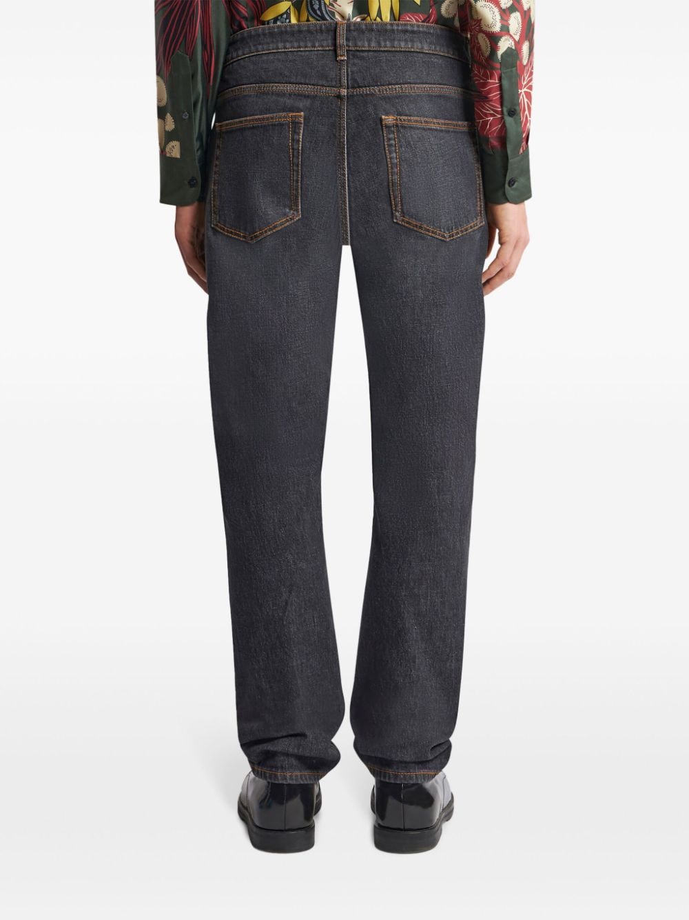 Shop Etro Mid-rise Slim-cut Jeans In Grau