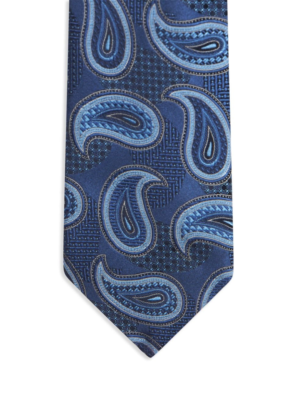 Shop Etro Paisley-jacquard Silk Tie In Blue