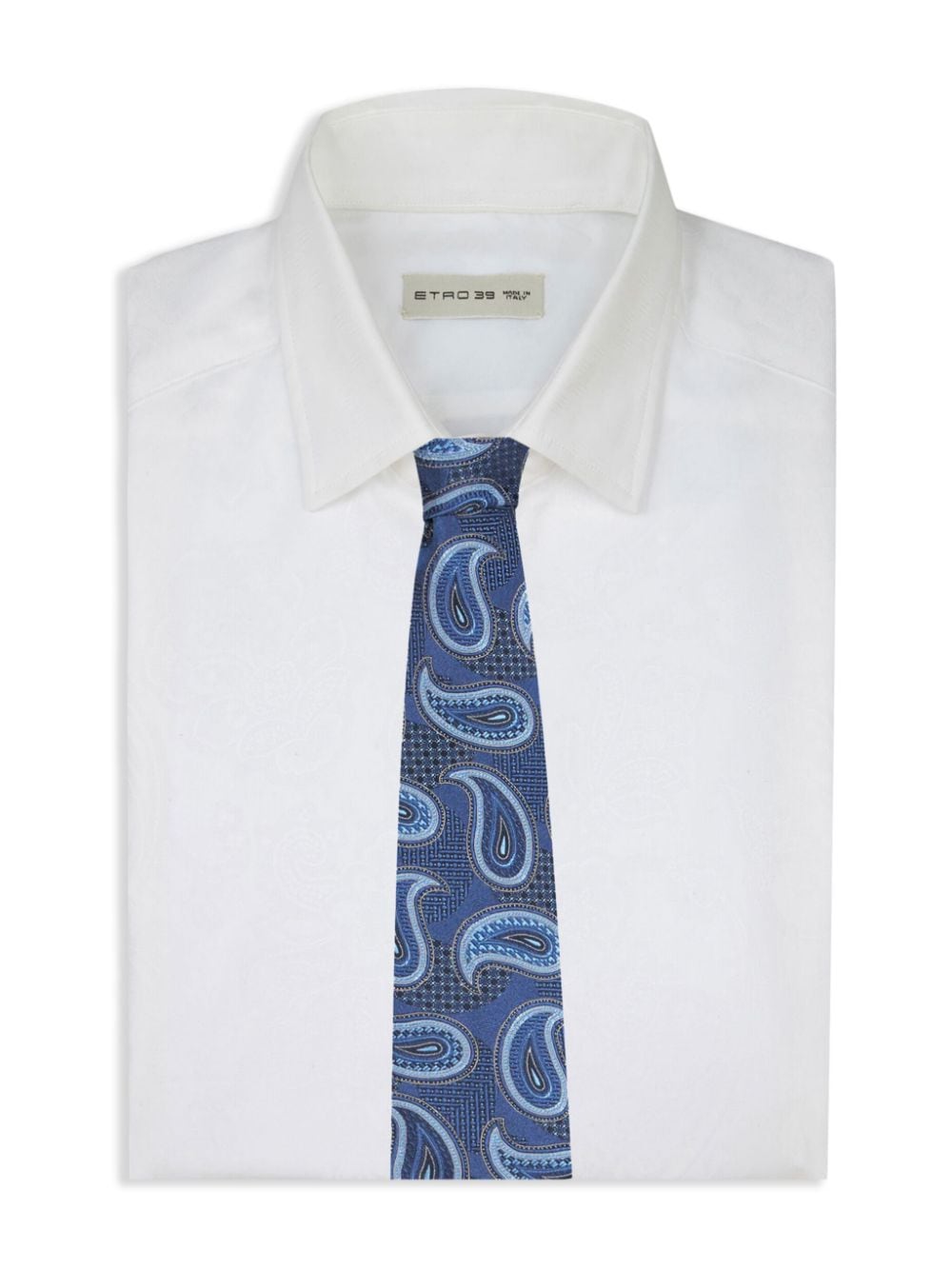 Shop Etro Paisley-jacquard Silk Tie In Blue
