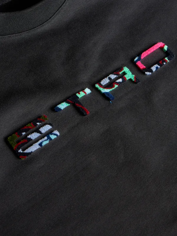 スウェット・トレーナー ETRO COTTON SWEATSHIRT WITH LOGO ETRO logo-embellished crew-neck Sweatshirt | Black | FARFETCH GE