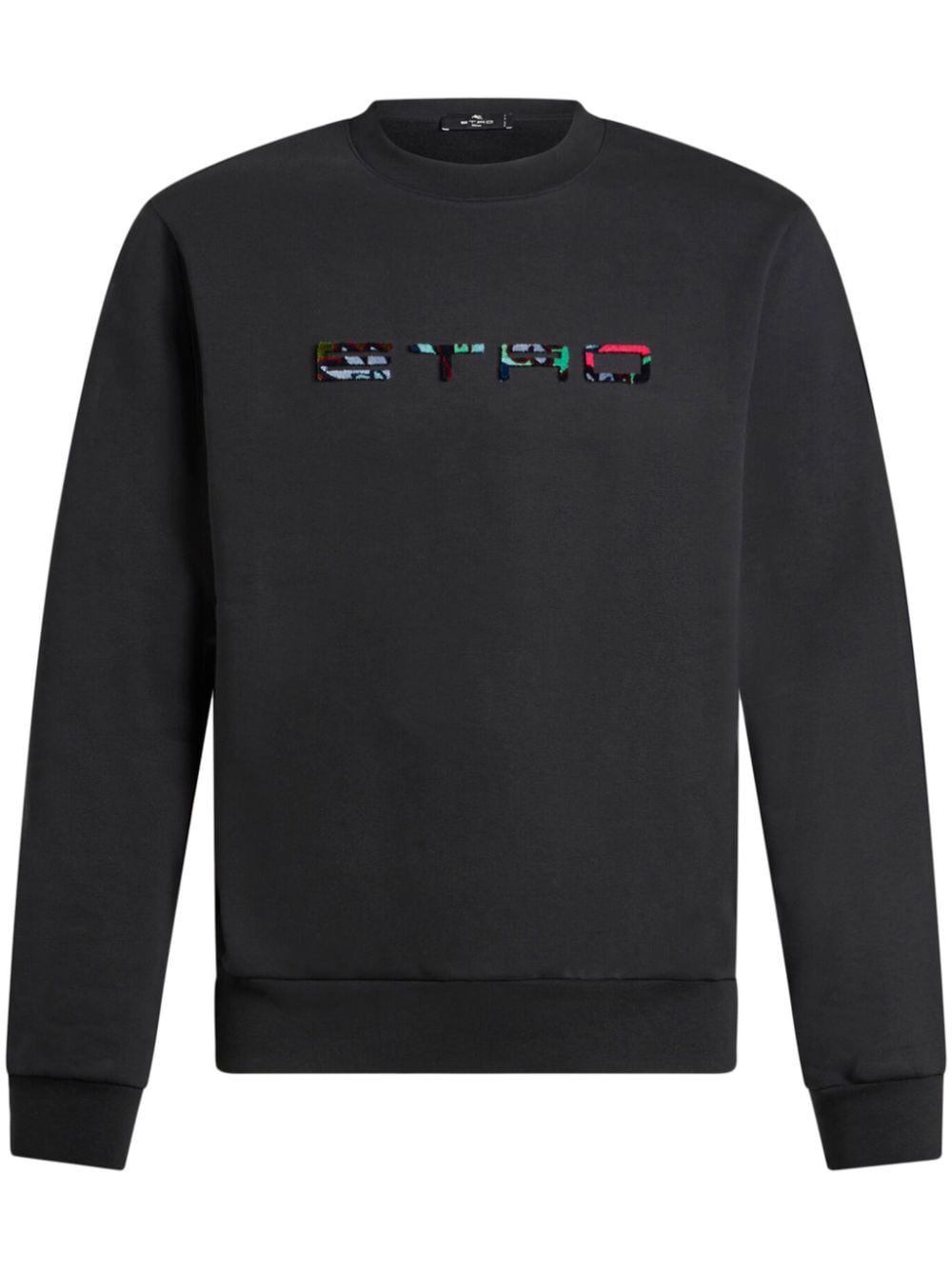 Etro Logo-embellished Crew-neck Sweatshirt In Black
