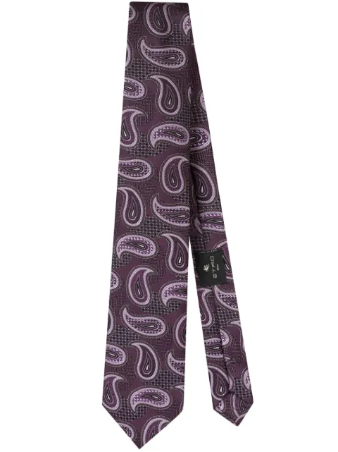 ETRO corbata de seda con motivo de cachemira en jacquard