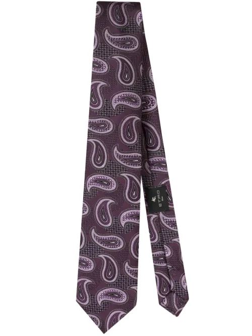 Cravate en soie à motif cachemire en jacquard - ETRO - Modalova