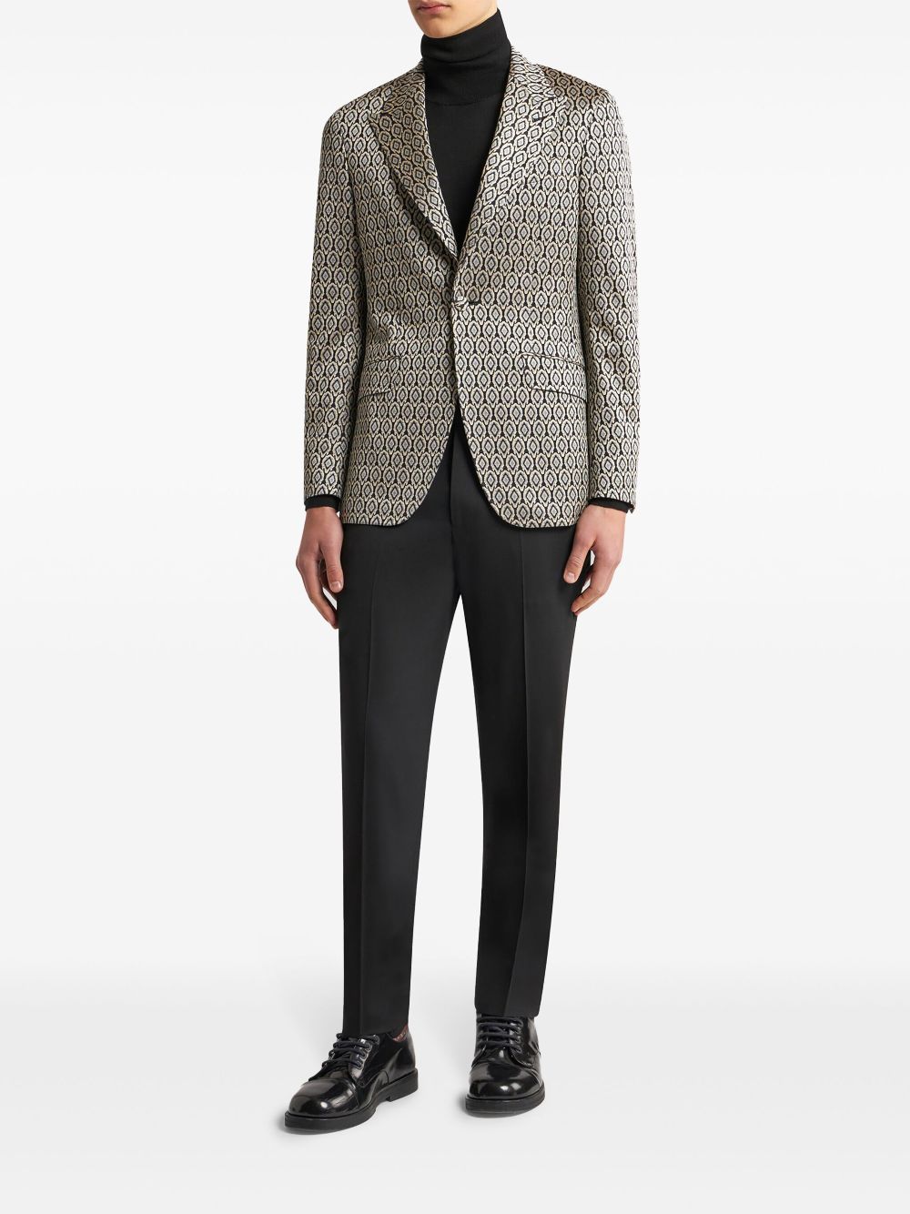 ETRO single-breasted jacquard blazer - Black