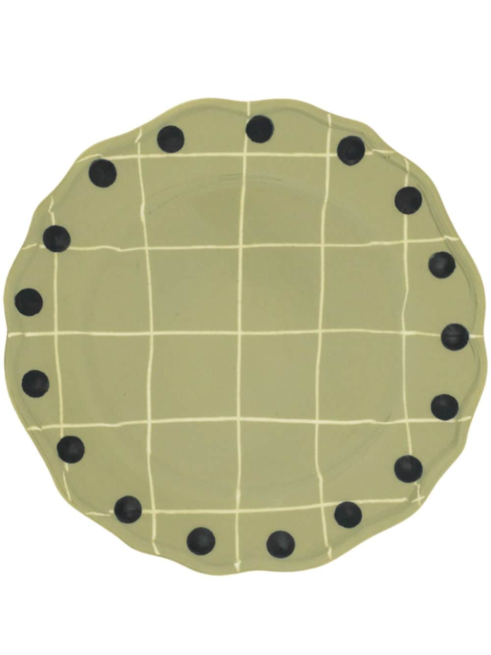 Bitossi Home Pois Rim Porcelain Dinner Plate (26.5cm) In Green