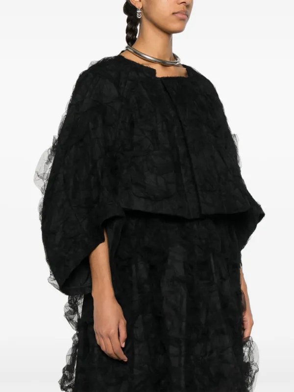 COMME DES GARCONS シフォンチュールデザインクロップドジャケット COMME DES GARCONS シフォンチュールデザインクロップドジャケット