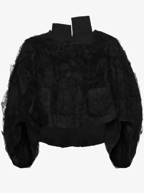 Comme Des Garçons tulle-inserts cropped jacket