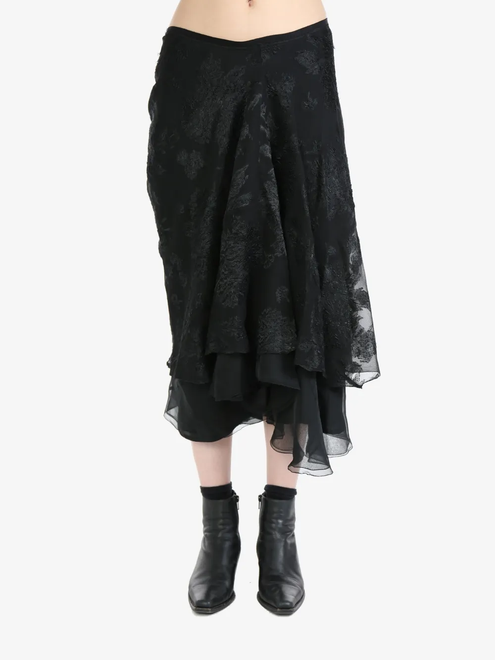 Marc Le Bihan Noir Asymmetric Skirt In Black