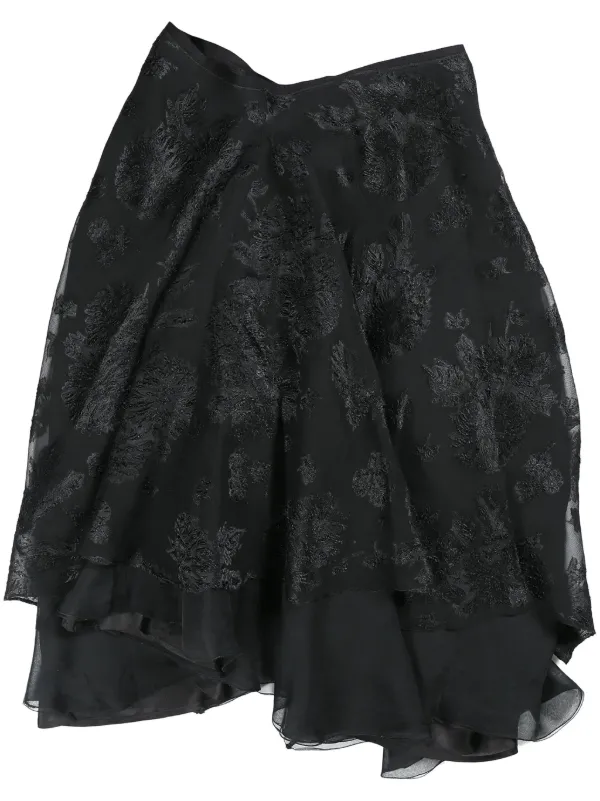 Marc Le Bihan Noir asymmetric skirt