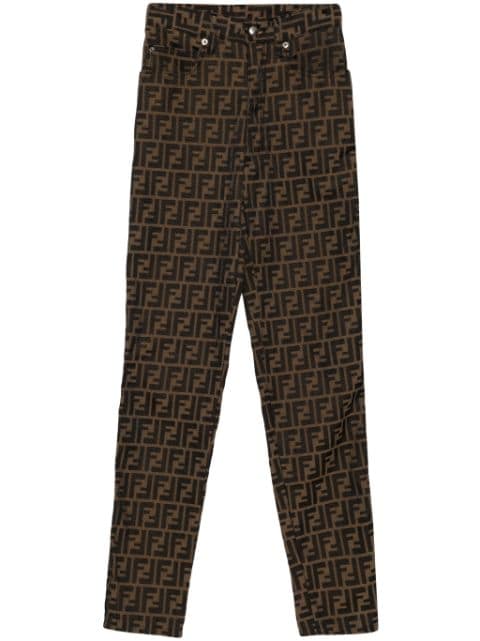 Fendi Pre-Owned jeans rectos con motivo Zucca en jacquard