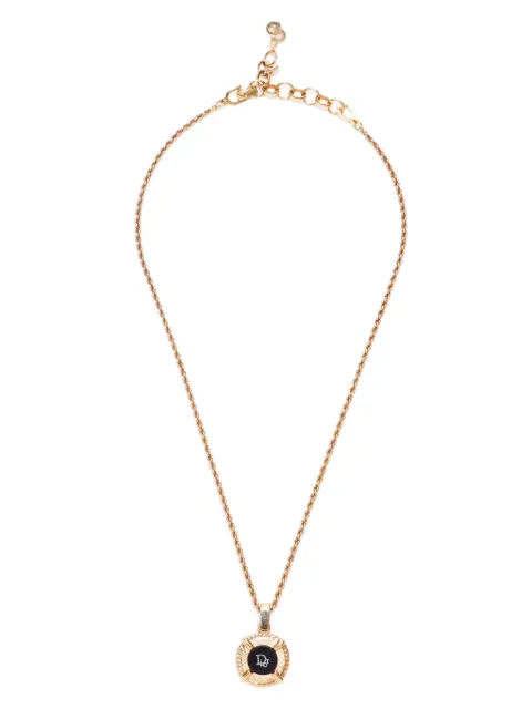 Christian Dior Pre-Owned logo pendant necklace