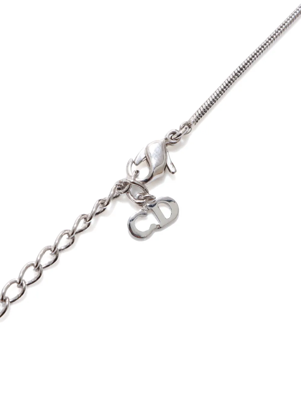 Pre-owned Dior Cd Chain Necklace In Silver
