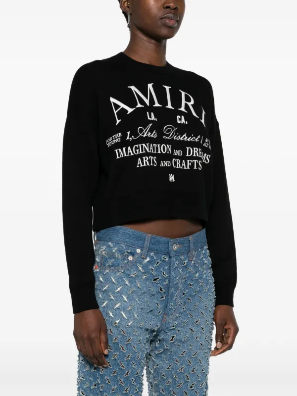 AMIRI logo-embroidered Cotton Jumper | Black | FARFETCH