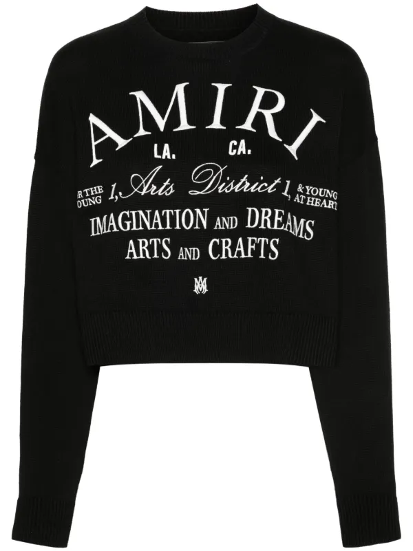 【送料&関税込】AMIRI Black Cotton Sweatshirt AMIRI Black Cotton Sweatshirt | italist