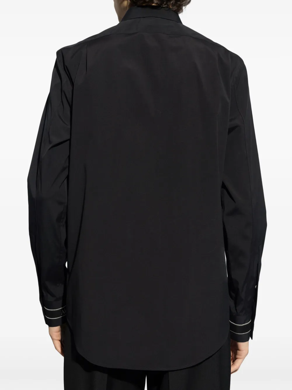 Alexander McQueen Popeline overhemd met logoband Zwart