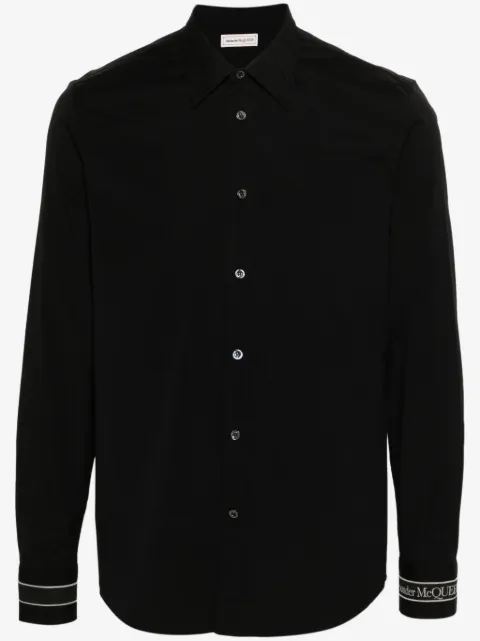 Alexander McQueen logo-strap cotton shirt