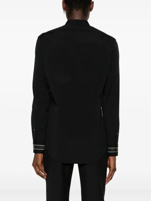 Alexander McQueen logo-strap Cotton Shirt | Black | FARFETCH