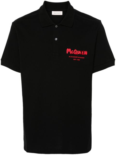 Alexander McQueen embroidered-logo polo shirt Men