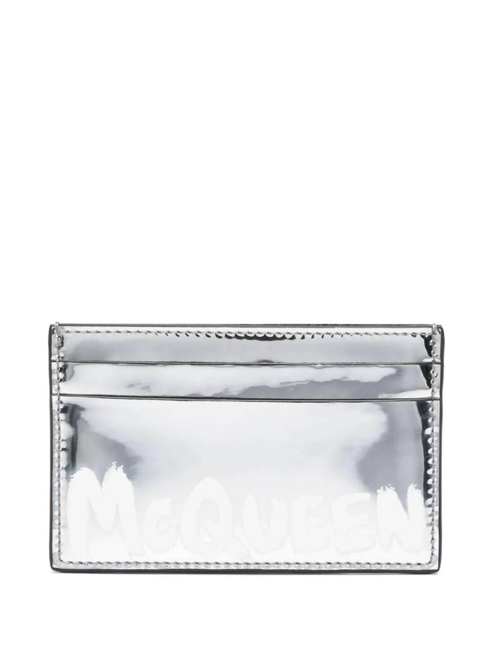 Alexander McQueen McQueen Graffiti card holder – Silver Alexander McQueen McQueen Graffiti card holder – Silver