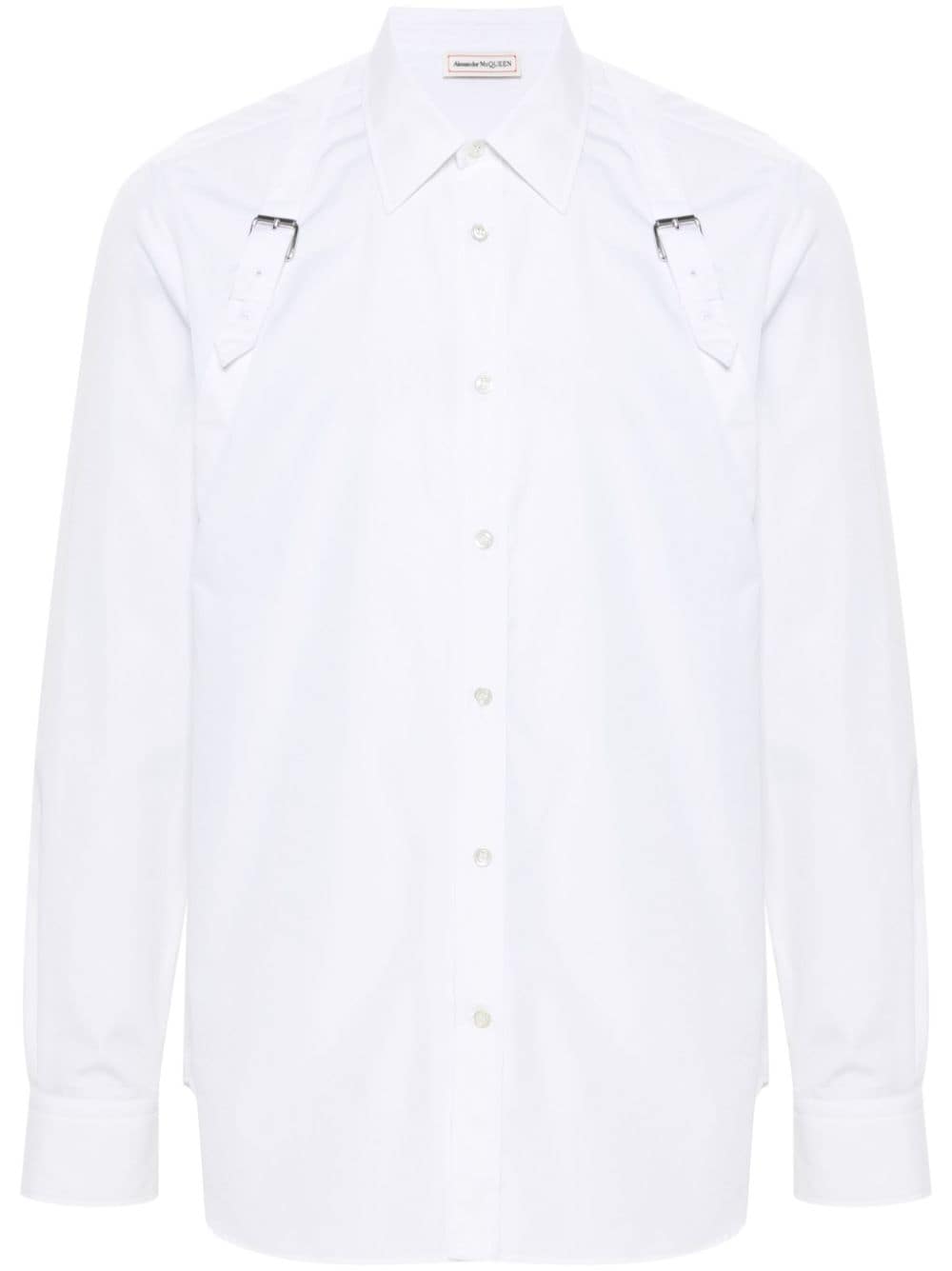 Alexander McQueen buckle-detail poplin shirt - Bianco