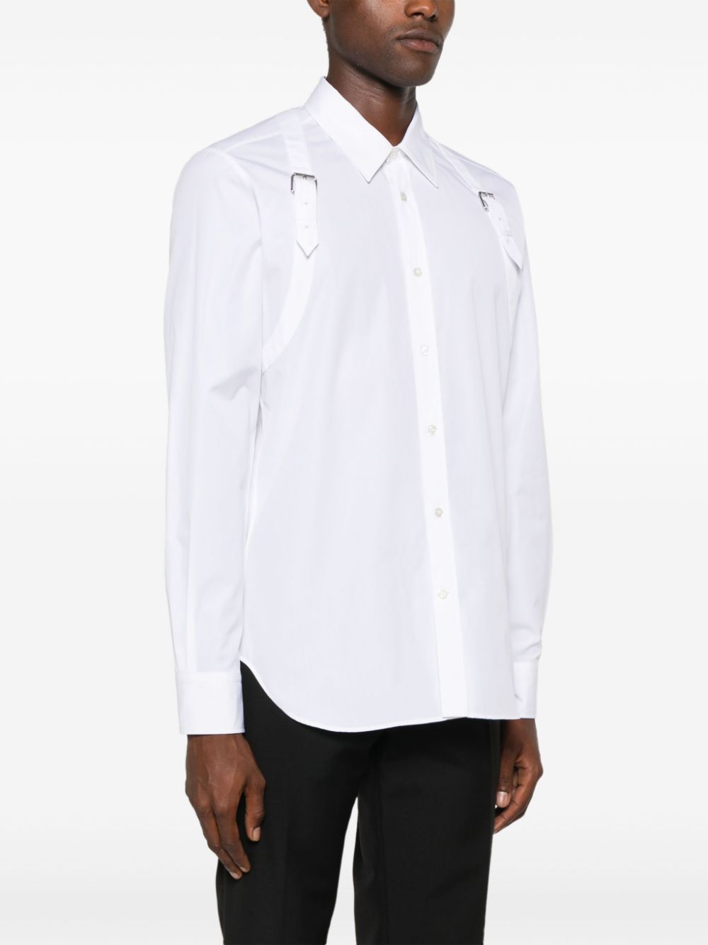 Alexander McQueen buckle-detail poplin shirt Men