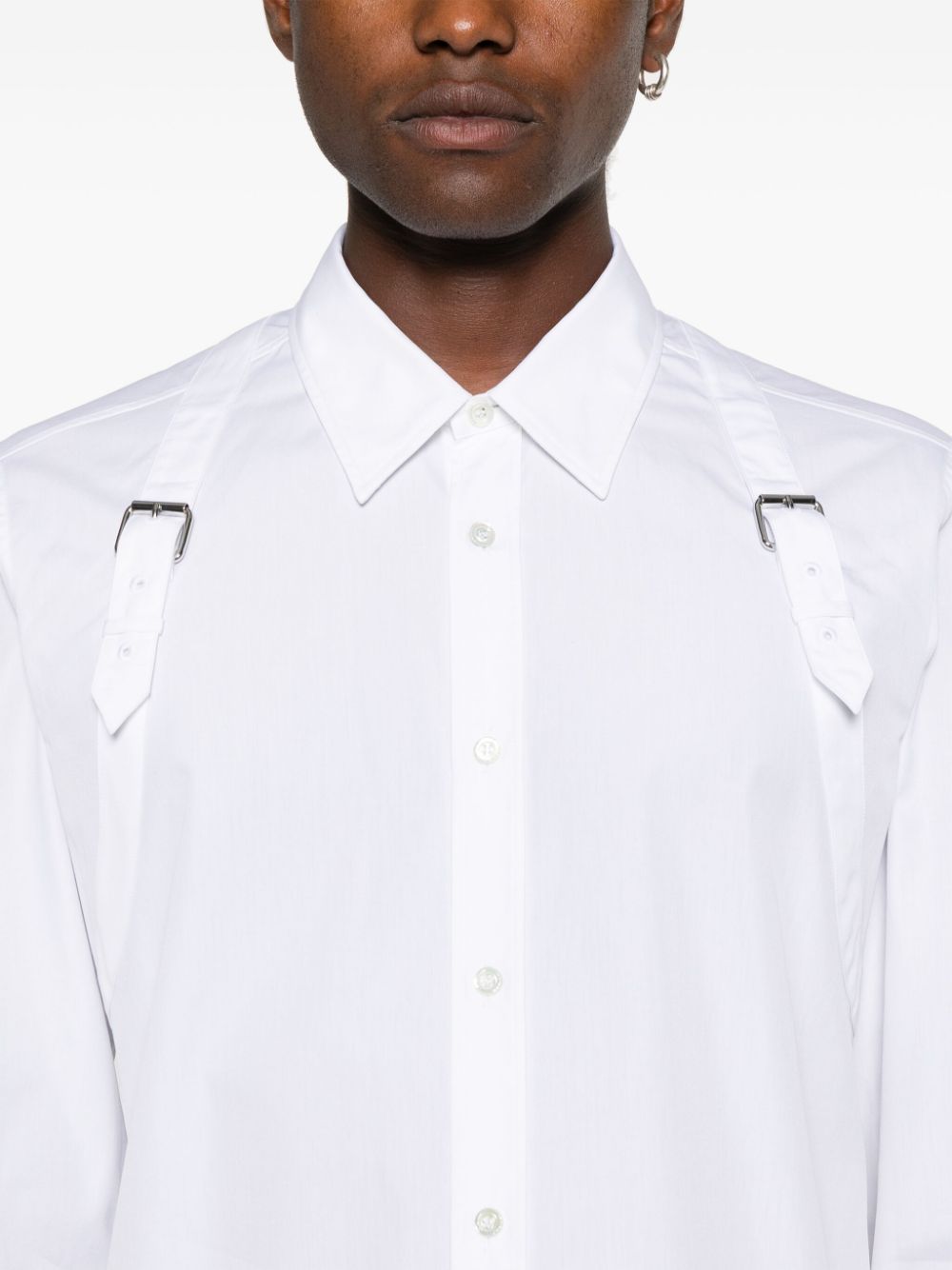 Alexander McQueen buckle-detail poplin shirt Men