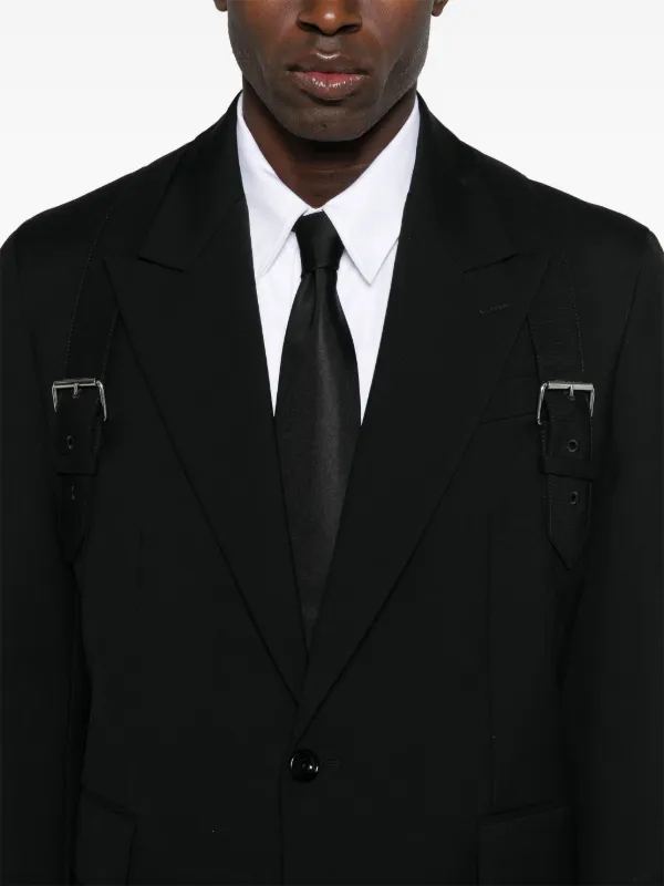 Alexander McQueen Harness single-breasted Blazer | Black
