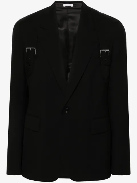 Alexander McQueen بليزر بصف أزرار وحزام جسم