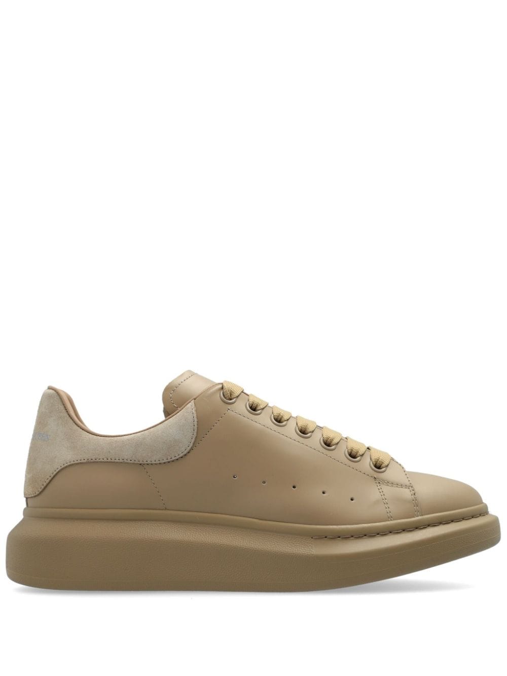 Alexander Mcqueen Oversized Lace-up Leather Sneakers In Neutrals