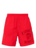 Alexander McQueen Varsity-print swim shorts - Red