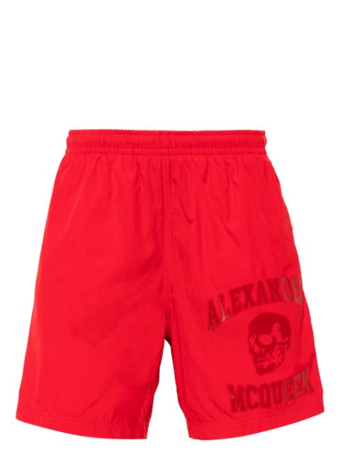 Alexander McQueen Varsity-print swim shorts Men